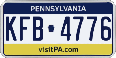 PA license plate KFB4776