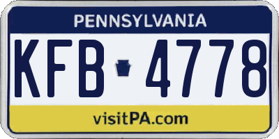 PA license plate KFB4778