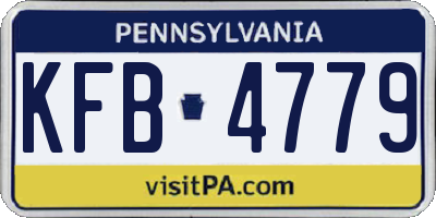 PA license plate KFB4779