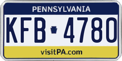 PA license plate KFB4780