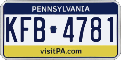 PA license plate KFB4781