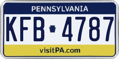 PA license plate KFB4787