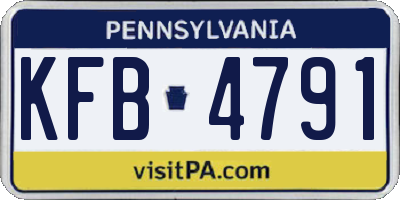 PA license plate KFB4791