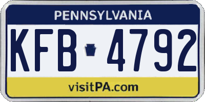 PA license plate KFB4792