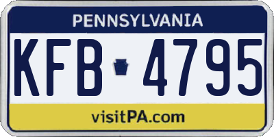 PA license plate KFB4795