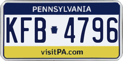 PA license plate KFB4796