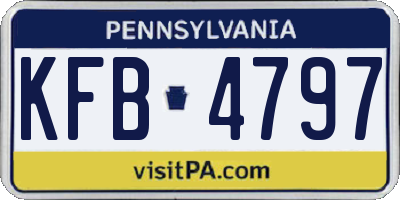 PA license plate KFB4797