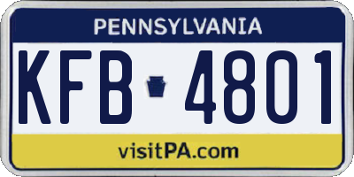 PA license plate KFB4801