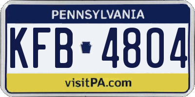 PA license plate KFB4804