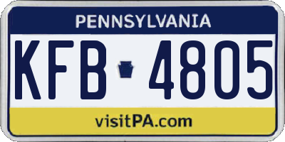 PA license plate KFB4805
