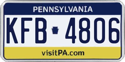PA license plate KFB4806