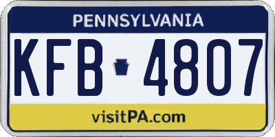 PA license plate KFB4807