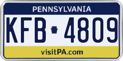 PA license plate KFB4809