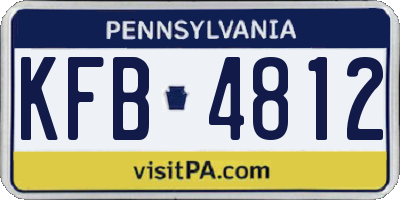 PA license plate KFB4812