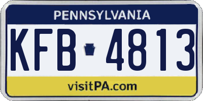 PA license plate KFB4813