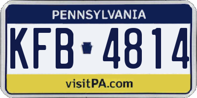 PA license plate KFB4814