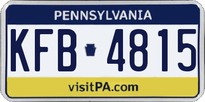 PA license plate KFB4815
