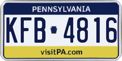 PA license plate KFB4816
