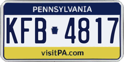 PA license plate KFB4817