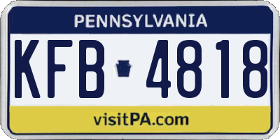 PA license plate KFB4818