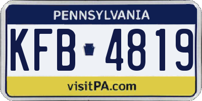 PA license plate KFB4819