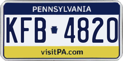PA license plate KFB4820