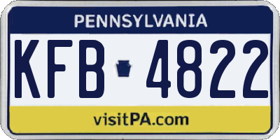 PA license plate KFB4822