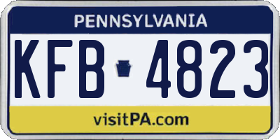 PA license plate KFB4823
