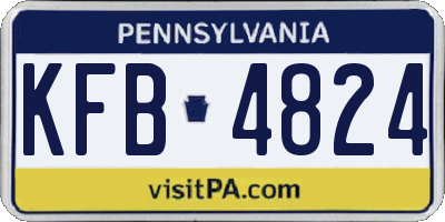 PA license plate KFB4824