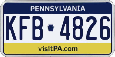 PA license plate KFB4826