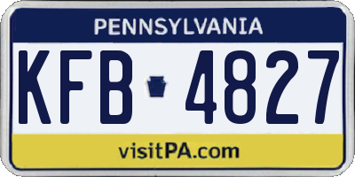 PA license plate KFB4827