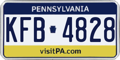 PA license plate KFB4828
