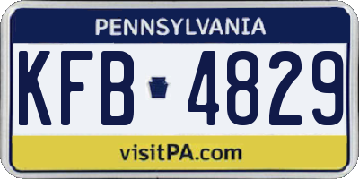 PA license plate KFB4829