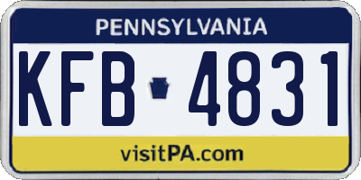PA license plate KFB4831