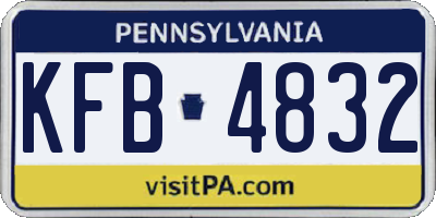 PA license plate KFB4832