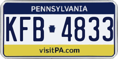PA license plate KFB4833