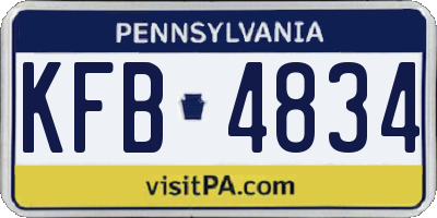 PA license plate KFB4834