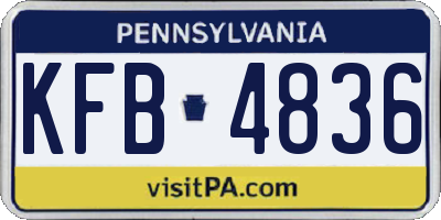 PA license plate KFB4836