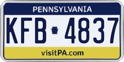 PA license plate KFB4837