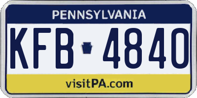 PA license plate KFB4840