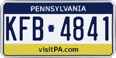 PA license plate KFB4841