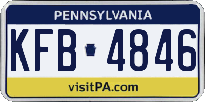 PA license plate KFB4846