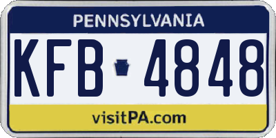 PA license plate KFB4848
