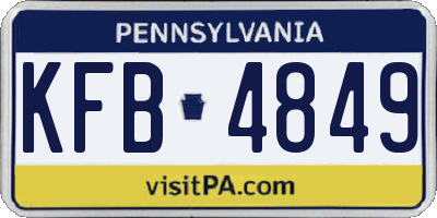 PA license plate KFB4849