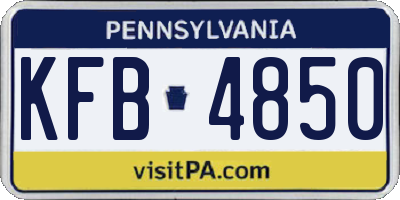 PA license plate KFB4850