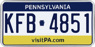 PA license plate KFB4851
