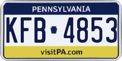 PA license plate KFB4853