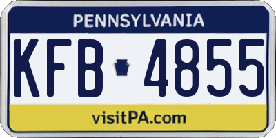 PA license plate KFB4855