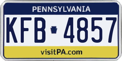 PA license plate KFB4857