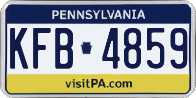 PA license plate KFB4859